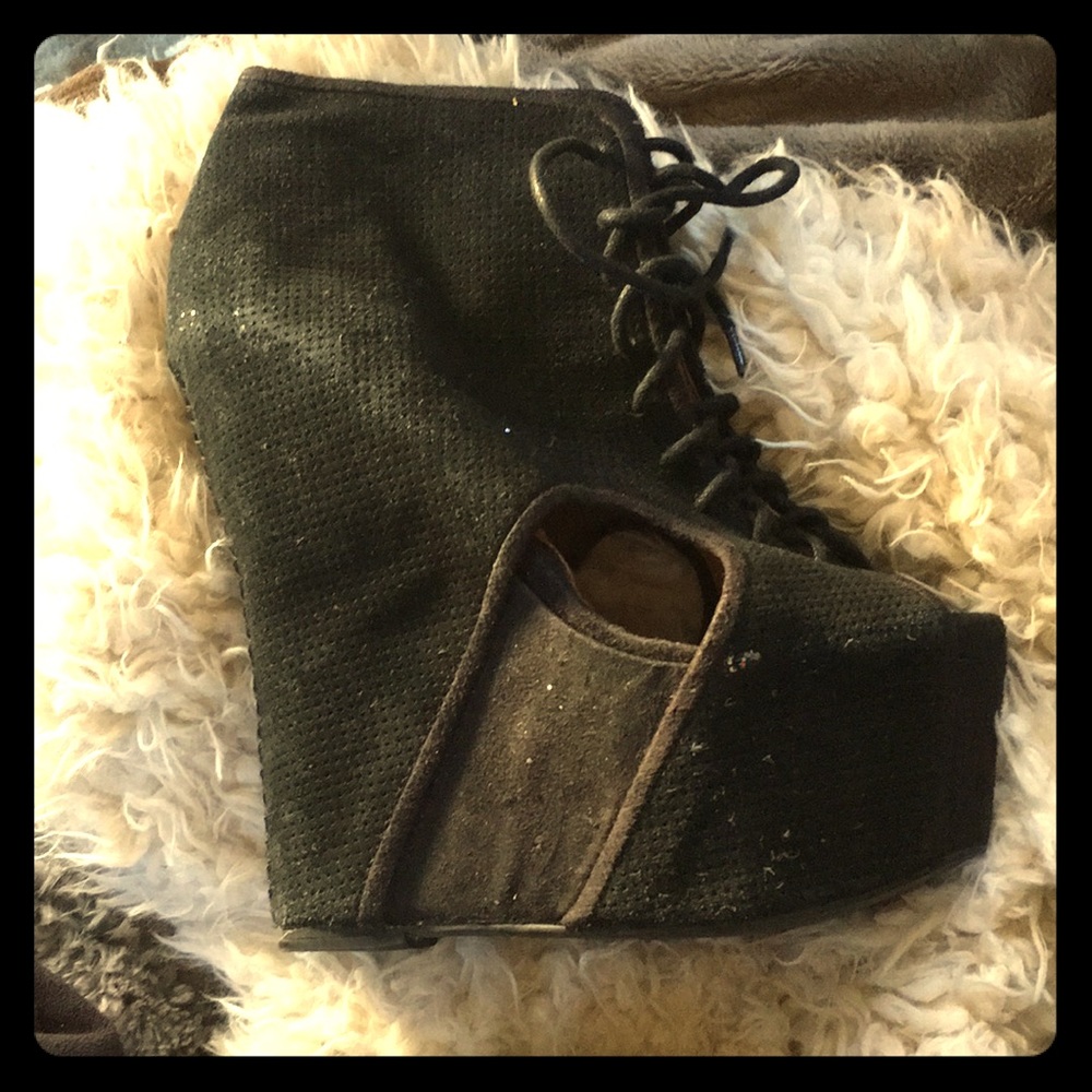 Jeffrey Campbell HAVANA LAST Handmade Black Suede